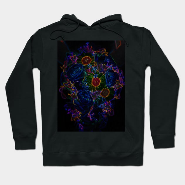 Black Panther Art - Flower Bouquet with Glowing Edges 1 Hoodie by The Black Panther